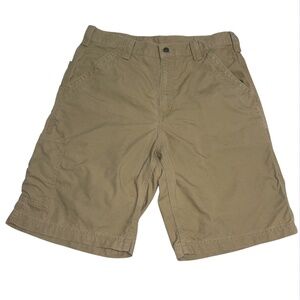 Carhartt B147 Tan Original Fit Canvas Utility Carpenter Work Shorts Men Size 34